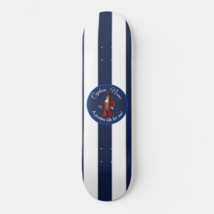 Nautical Blue Boy Pirat Mini Skateboard Bräda 18,5 Cm