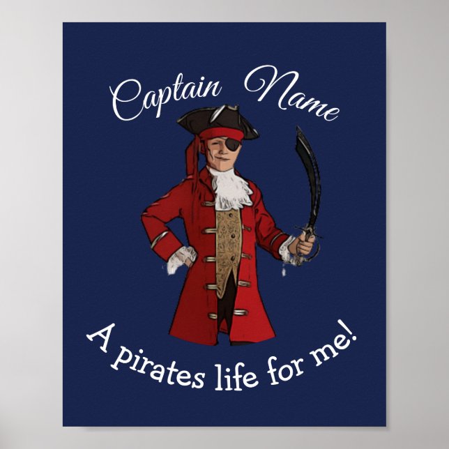 Nautical Blue Boy Pirat Poster (Framsidan)