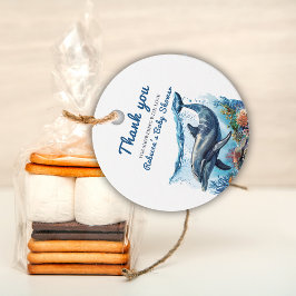 Nautical Blue Boy under Sea Baby Shower Gåvor Etiketter