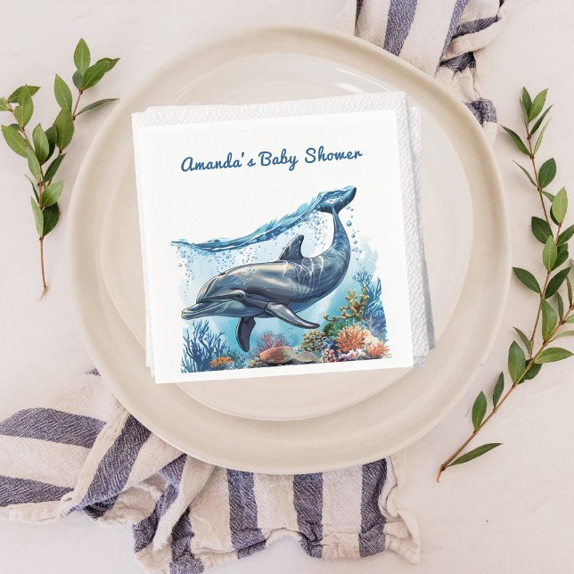 Nautical Blue Boy under Sea Baby Shower Pappersservett (Skapare uppladdad)