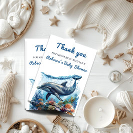 Nautical Blue Boy under Sea Baby Shower Tack Kort