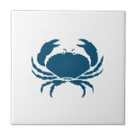 Nautical Blue Crab Kitchen Backsplash Kakelplatta<br><div class="desc">Stäng av köns nsceller med dessa Nautical Blue Crab Kitchen Backsplash keramiska plattor.  Den här enkla designen har en vit bakgrund och en blå krabba i anpassadet och mörken.  Ändra till ditt val i färg genom att klicka på alternativet Anpassa mall.</div>