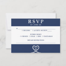 Nautical Blue Heart Rope Monogram Bröllop