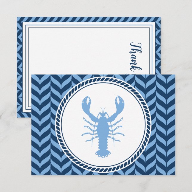 Nautical Blue Hummer kust  Tack Kort (Fram/baksida)