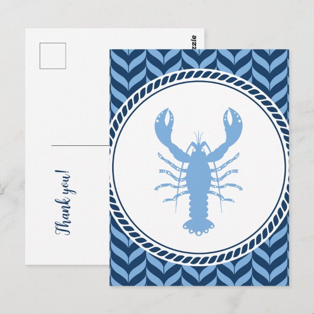 Nautical Blue Hummer kust  Vykort (Fram/baksida)
