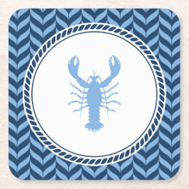 Nautical Blue Hummer kustfest Underlägg Papper Kvadrat