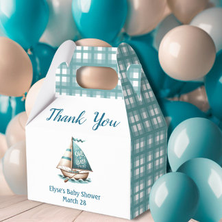 Nautical Blue "Oh, Baby" babystödraster för babybl Presentaskar