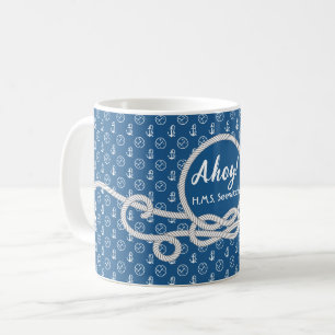 "Nautical Blue" Personlig kapten's Coffee mugg