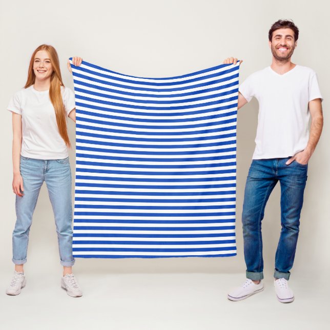 Nautical Blue Rand Fleecefilt (På plats)