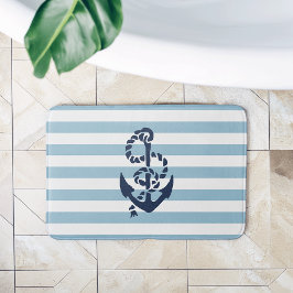 Nautical Blue Rand Navy Anchor Badrumsmatta