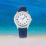 Nautical Blue Sailing Flaggor för sjömän Armbandsur<br><div class="desc">Visar nautiskt segelflyg flaggor för vakthavarens nummer ansikte. Flaggor används för kommunikation om vatten. För sjömän,  sjömän och människor som kärlek alla sak sjömän. Coola. Det är en fin gåva.</div>