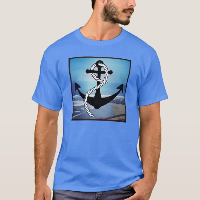 Nautical Blue Seashore Manar Blue T-Shirt (Framsida)