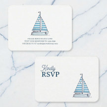 Nautical Blue Segelbåt Födelsedag RSVP