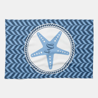 Nautical Blue Starfish kust Kökshandduk