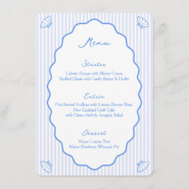 Nautical Blue Stripe Coastal Chic Whimsical Blue Meny
