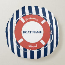 Nautical Blue Stripe Välkommen Aboard Namn