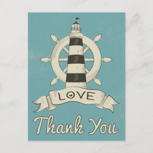 Nautical Blue Tack fyr & Frakt Anchor Vykort