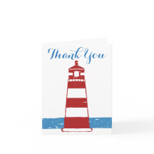 Nautical Blue Tack Red & White Lighthouse Sea