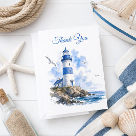 Nautical Blue White Lighthouse Tack Kort