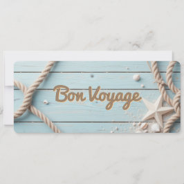 Nautical Blue Wood Rope Starfish Sailing Kort