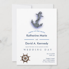 Nautical Boat Anchor Fabulous Sailing Bröllop Inbjudningar