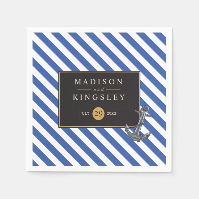 Nautical Boat Anchor Fabulous Sailing Bröllop Pappersservett (Framsidan)