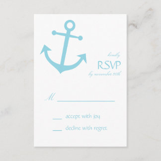 Nautical Boat Anchor OSA kort (Blek Blue)