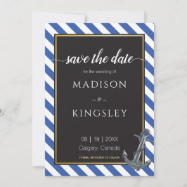 Nautical Boat Anchor Sailing Save THE DATE CARD Inbjudningar