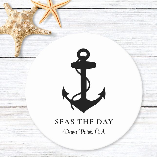 Nautical Boat Anchor Underlägg Papper Rund (Skapare uppladdad)