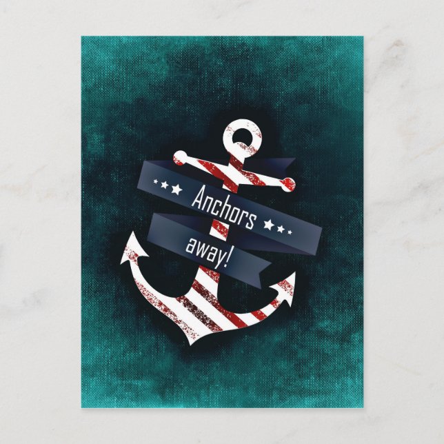 Nautical Boat Anchor Vykort (Framsida)