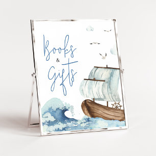Nautical Boat Baby Shower Bokar och Gifts Poster