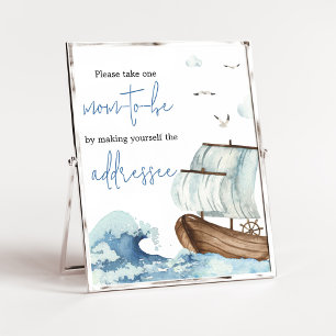 Nautical Boat Baby Shower Kuvert Station Poster