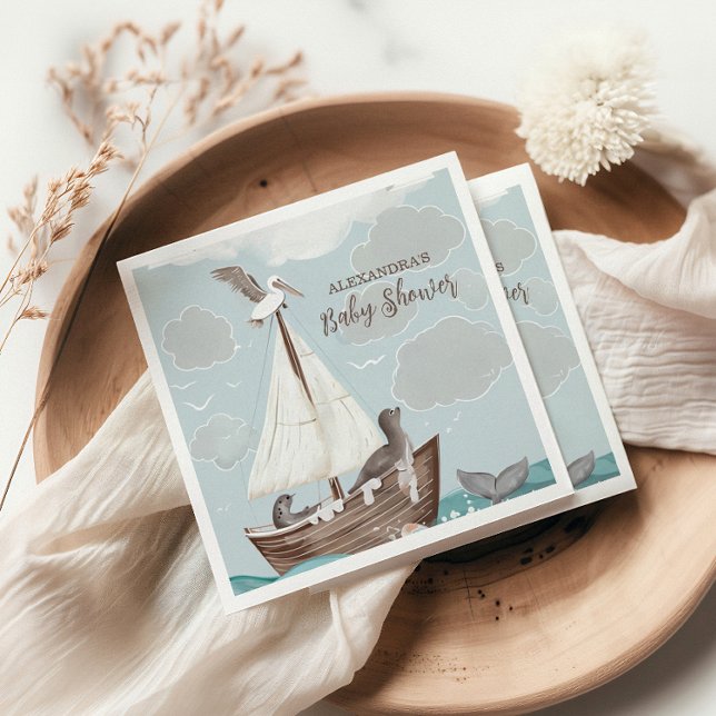 Nautical Boat Baby Shower Pappersservett (Skapare uppladdad)