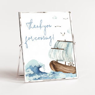 Nautical Boat Baby Shower Tack för att du kom Poster