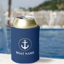Nautical Boat Namn Anchor Blue Guld