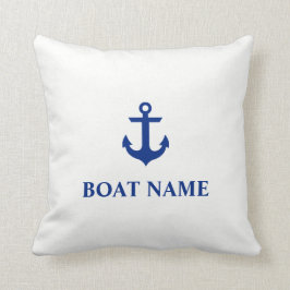 Nautical Boat Namn Anchor Dekorativ kudde White