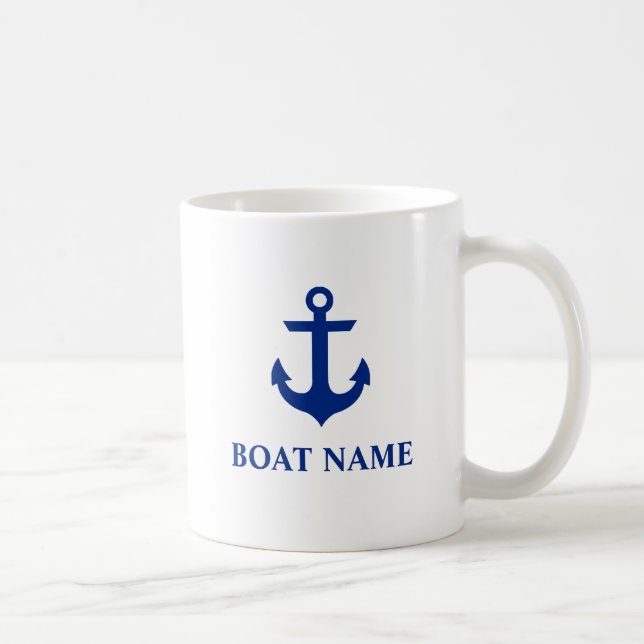 Nautical Boat Namn Anchor Kaffemugg (Höger)