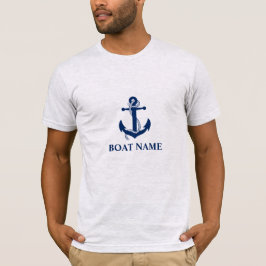 Nautical Boat Namn Anchor Rope Grått T Shirt
