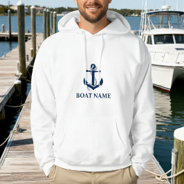 Nautical Boat Namn Anchor Rope Hoodie