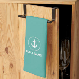 Nautical Boat Namn Anchor Rope Kökshandduk