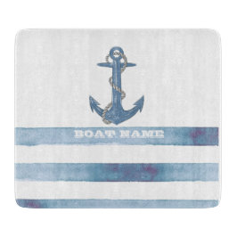 Nautical Boat Namn,Anchor,Rope,Light Blue Rand