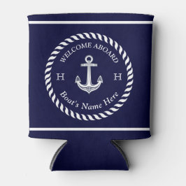 Nautical Boat Namn Anchor Rope Navy Blue White