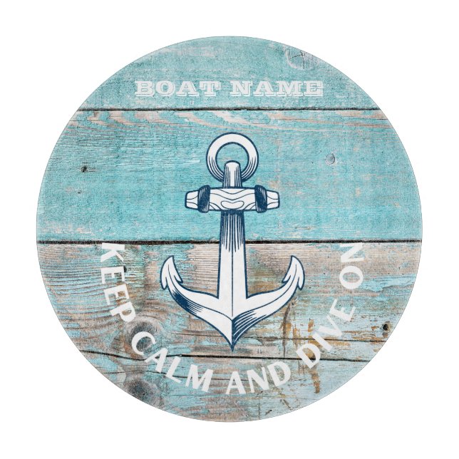 Nautical Boat Namn Anchor Rustic Wood (Framsidan)