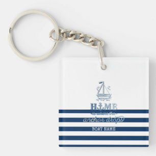 Nautical Boat Namn,Anchor Sea Navy Blue Stripe