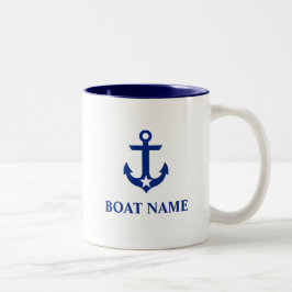 Nautical Boat Namn Anchor Star Två-Tonad Mugg