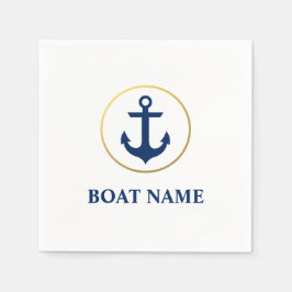 Nautical Boat Namn Anchor White Cocktail G Pappersservett