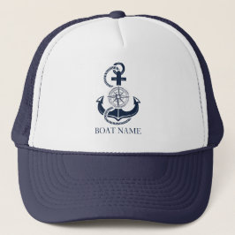 Nautical Boat Namn Blue Anchor Keps