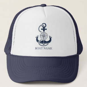 Nautical Boat Namn Blue Anchor Keps
