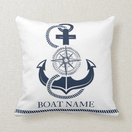 Nautical Boat Namn Blue Anchor Kudde