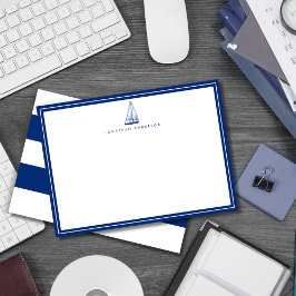 Nautical Boat Navy Anpassningsbar Note Card Anteckningskort
